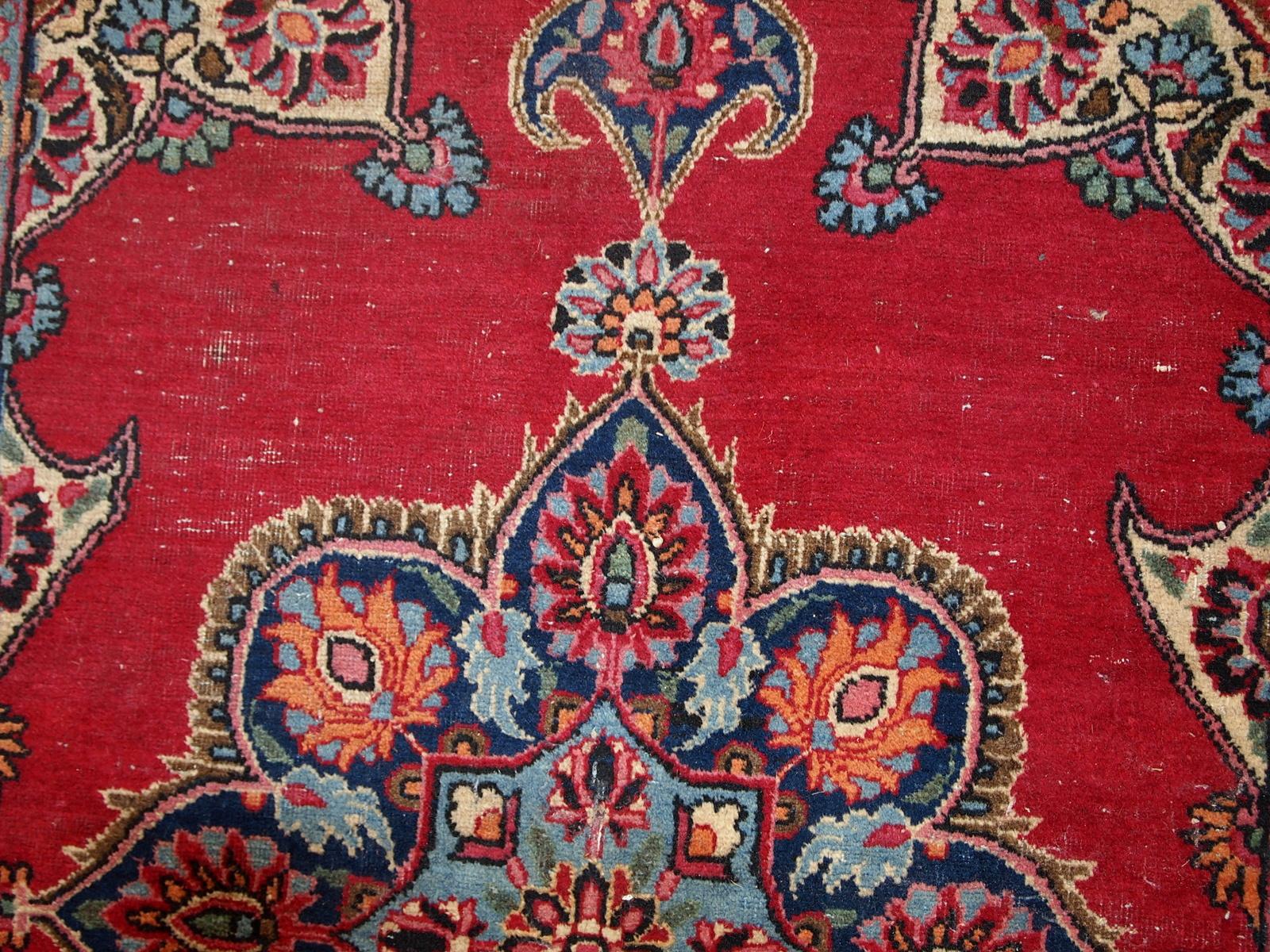 Handgefertigter Vintage-Teppich im Kazvin-Stil:: 1970er Jahre:: 1C664 im Angebot 1