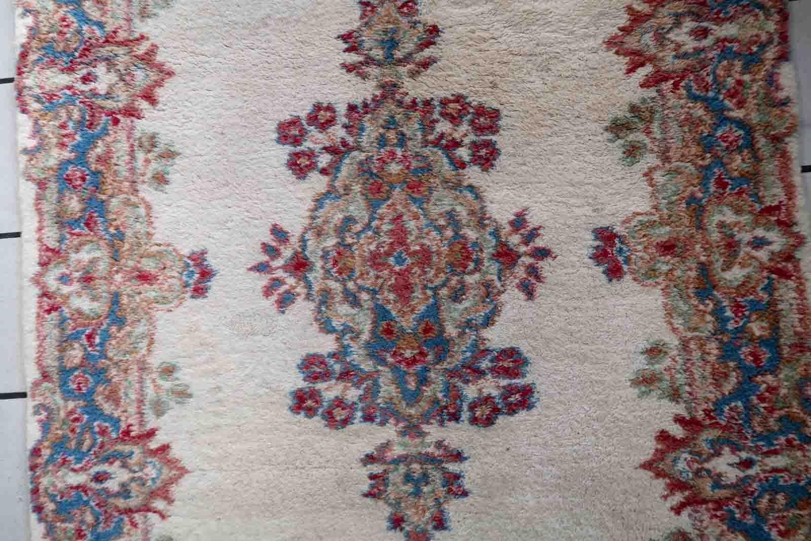 Mid-20th Century Handmade Vintage Kerman Style Rug, 1960s, 1C1046 For Sale