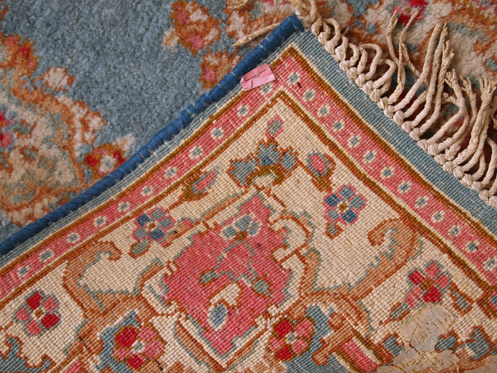 Hand-Knotted Handmade Vintage Kerman Style Rug, 1970s, 1C643 For Sale