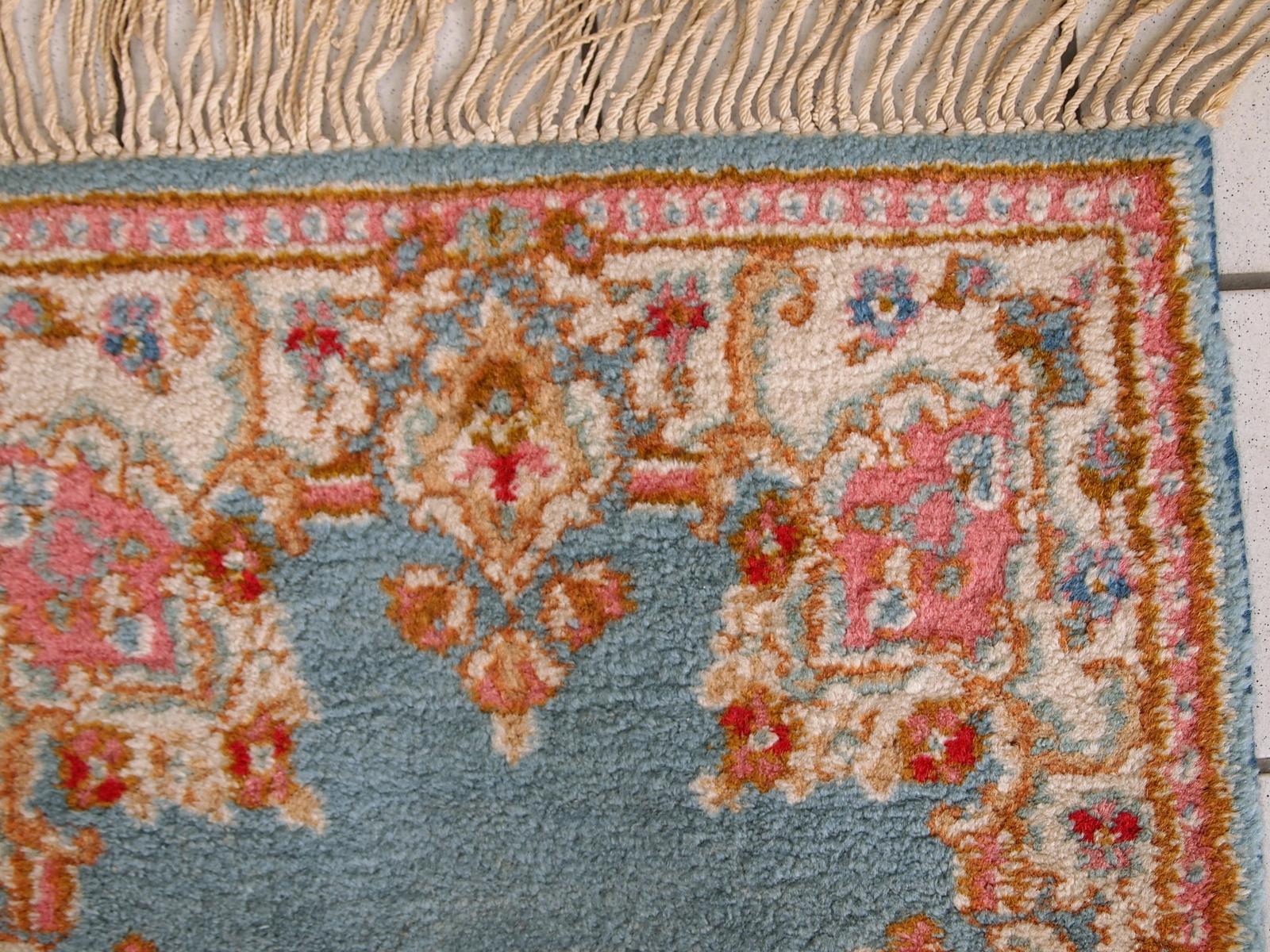 Wool Handmade Vintage Kerman Style Rug, 1970s, 1C643 For Sale