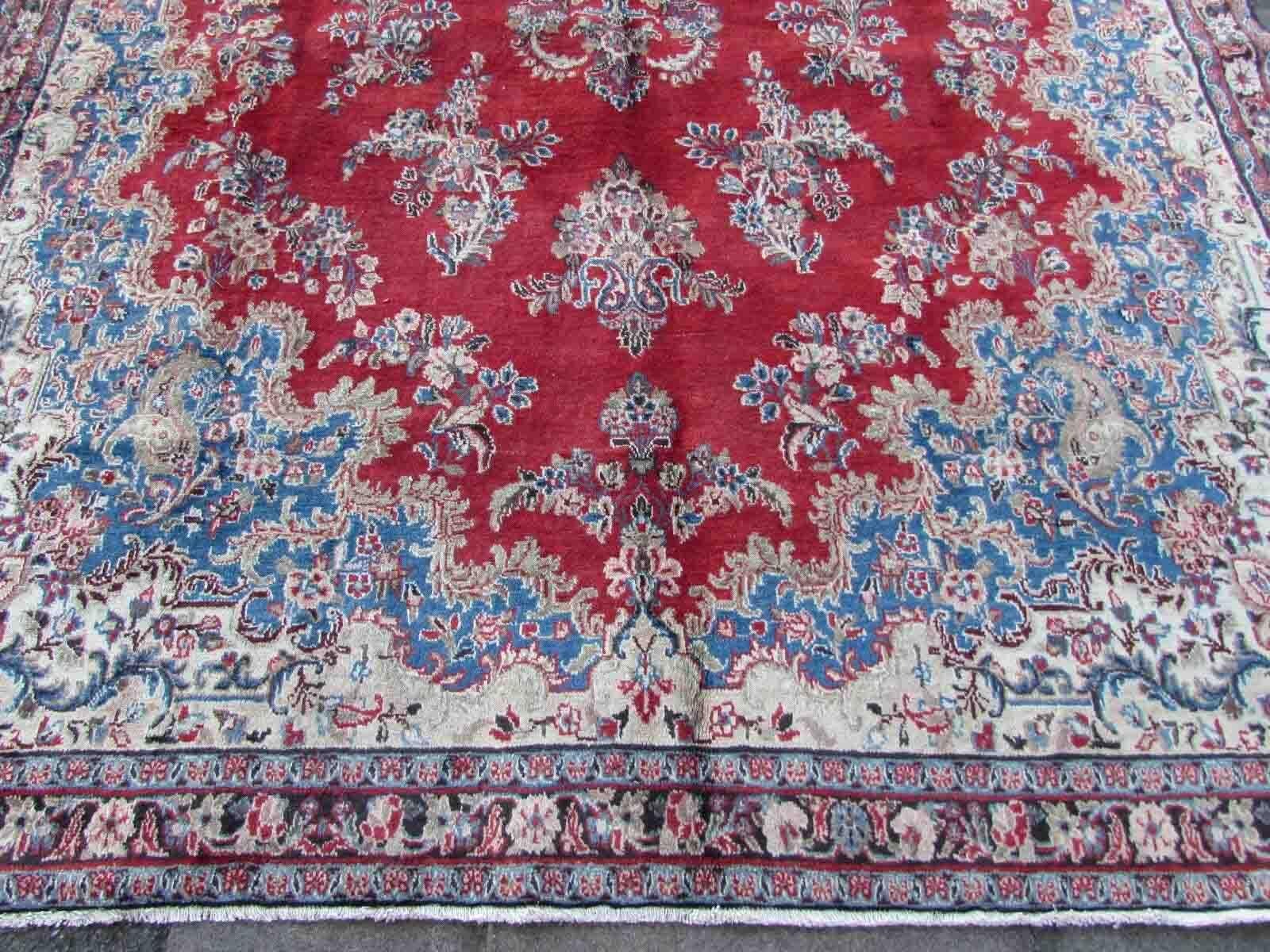 Hand-Knotted Handmade Vintage Kerman Style Rug, 1970s, 1Q14 For Sale