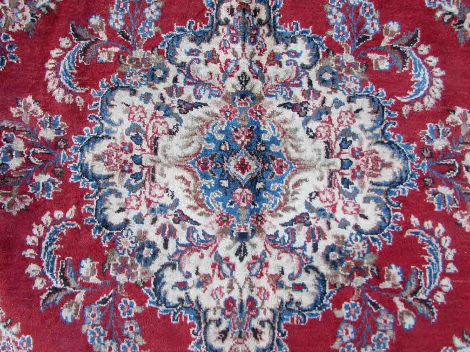 Wool Handmade Vintage Kerman Style Rug, 1970s, 1Q14 For Sale