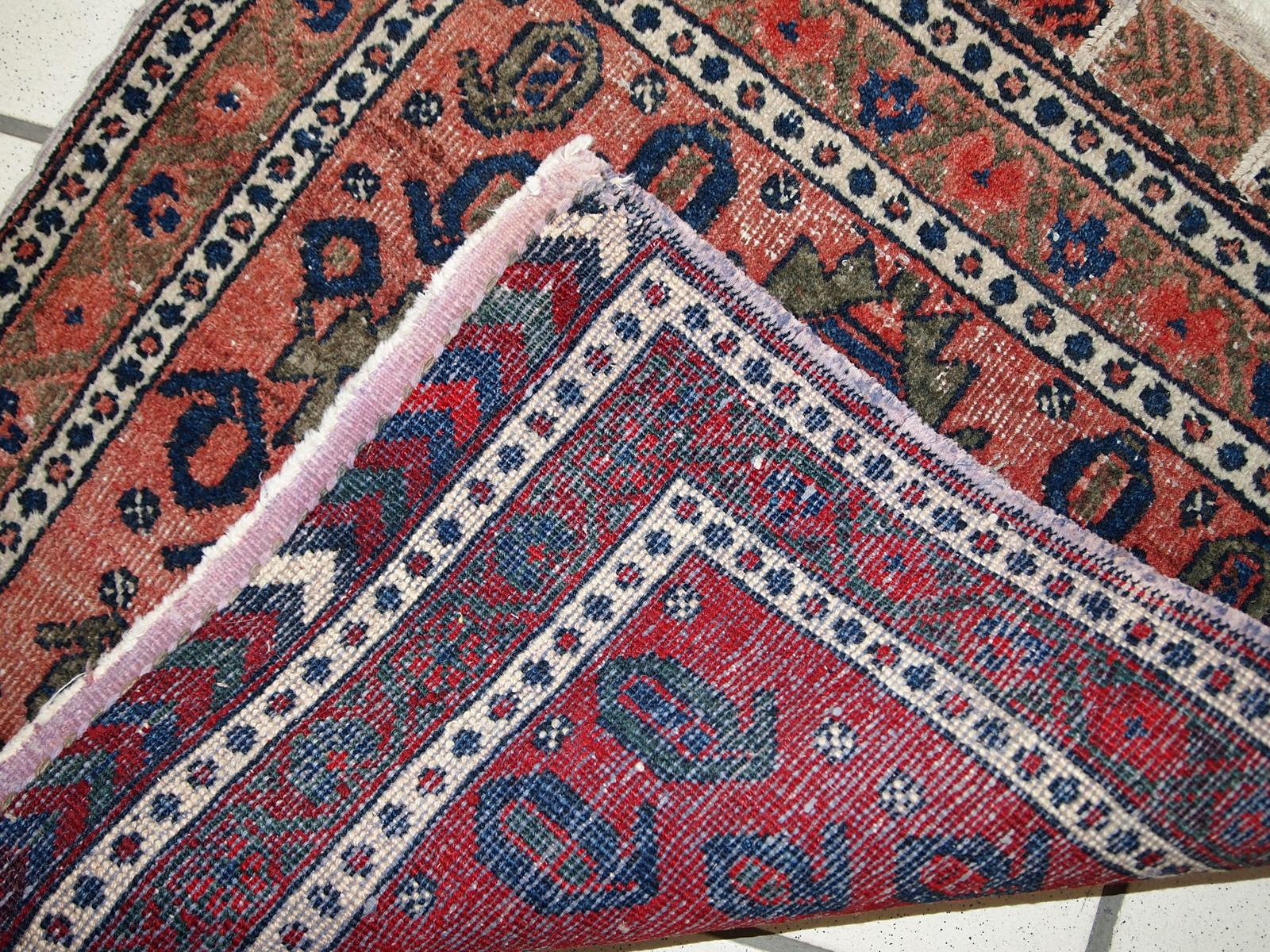 Hand-Knotted Handmade Vintage Kurdish Style Rug, 1930s, 1C654 For Sale