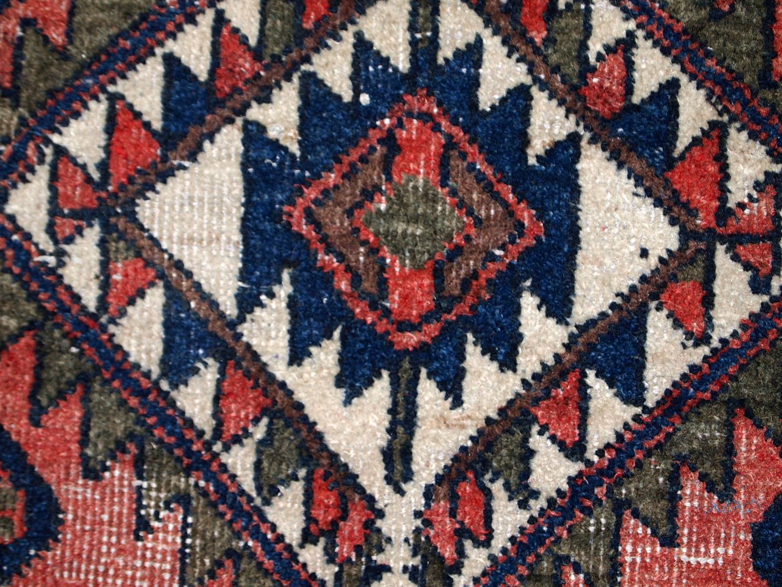 Handgefertigter Vintage-Teppich im kurdischen Stil, 1930er Jahre, 1C654 (Mitte des 20. Jahrhunderts) im Angebot