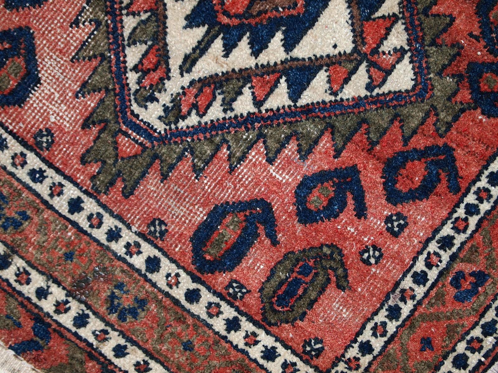 Handgefertigter Vintage-Teppich im kurdischen Stil, 1930er Jahre, 1C654 im Angebot 1