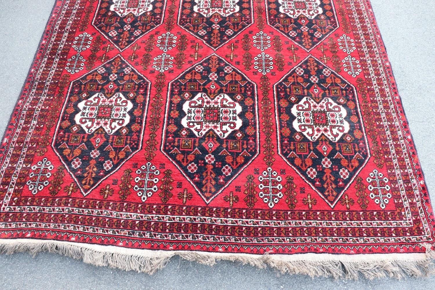 Hand-Knotted Handmade Vintage Large Persian Shiraz Rug, 1980s For Sale