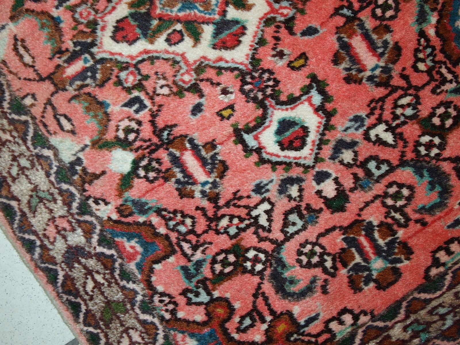 Hand-Knotted Handmade Vintage Lilihan Style Rug, 1970s, 1c617 For Sale
