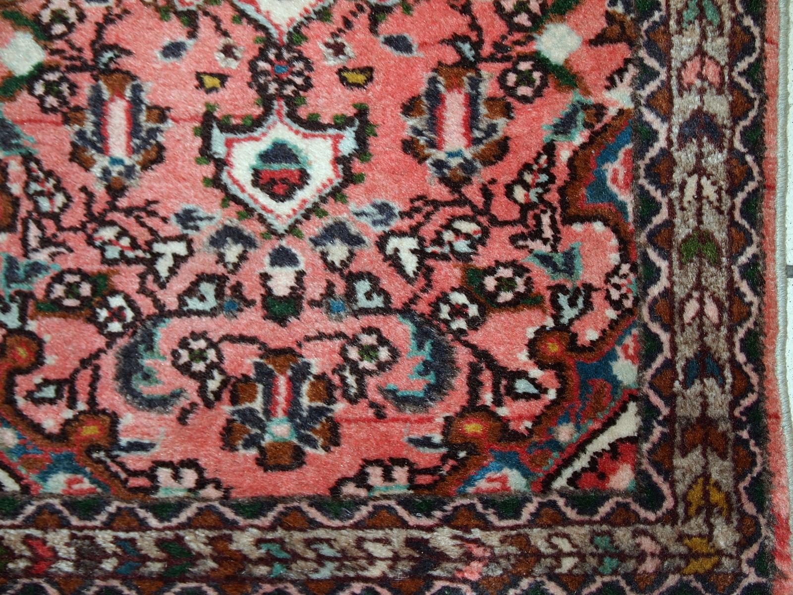 Handgefertigter Vintage-Teppich im Lilihan-Stil, 1970er Jahre, 1c617 im Zustand „Gut“ im Angebot in Bordeaux, FR