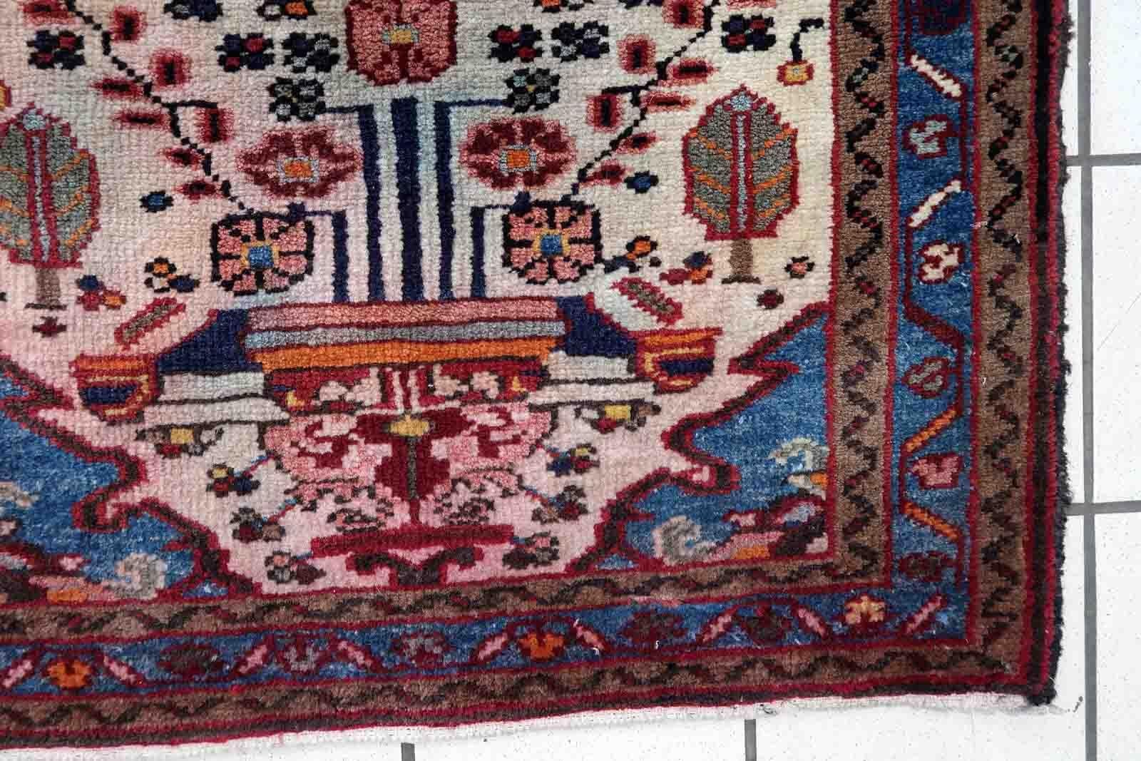 Late 20th Century Handmade Vintage Mahal Style Rug, 1970s, 1C1013 For Sale