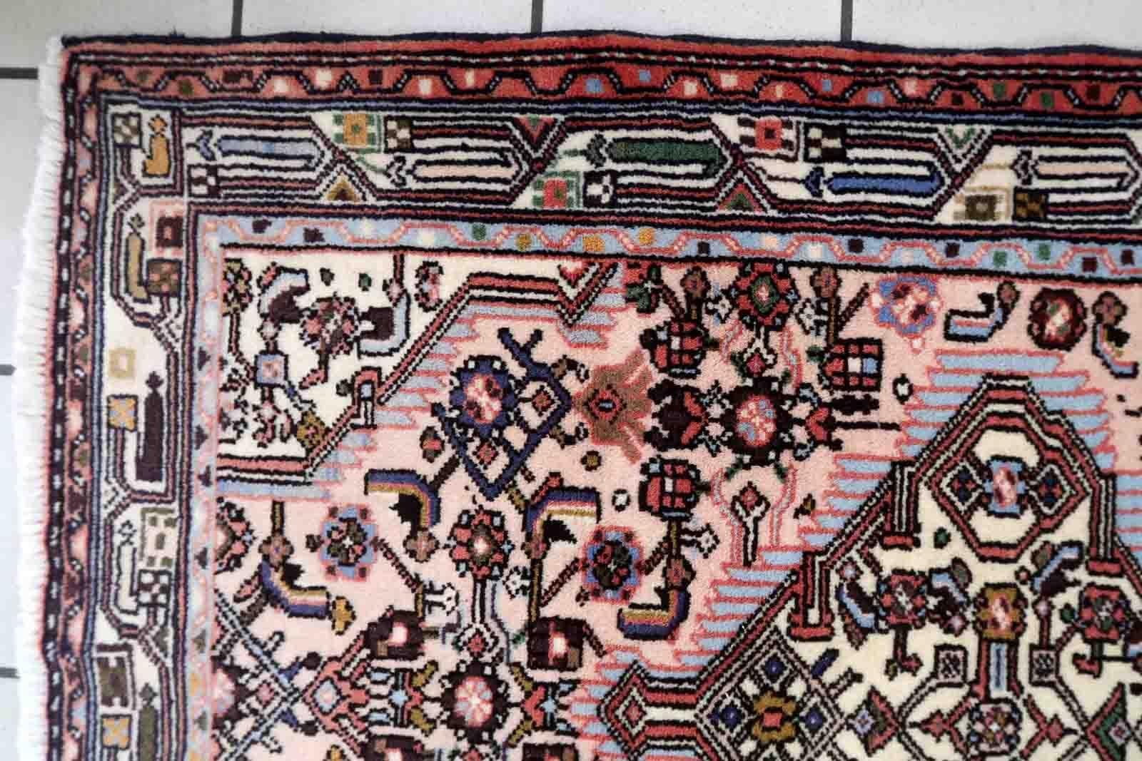 Handmade Vintage Malayer Style Rug, 1940s, 1c1047 For Sale 4