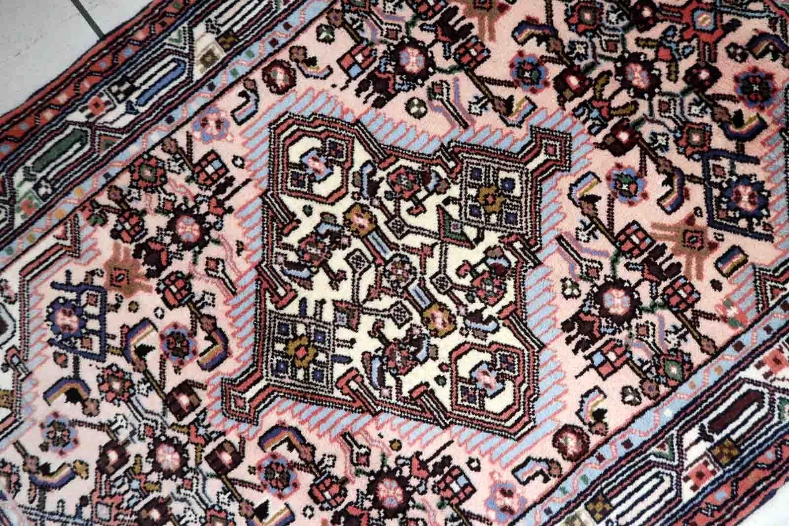 Annodato a mano Tappeto fatto a mano in stile malese vintage, anni '40, 1c1047 in vendita