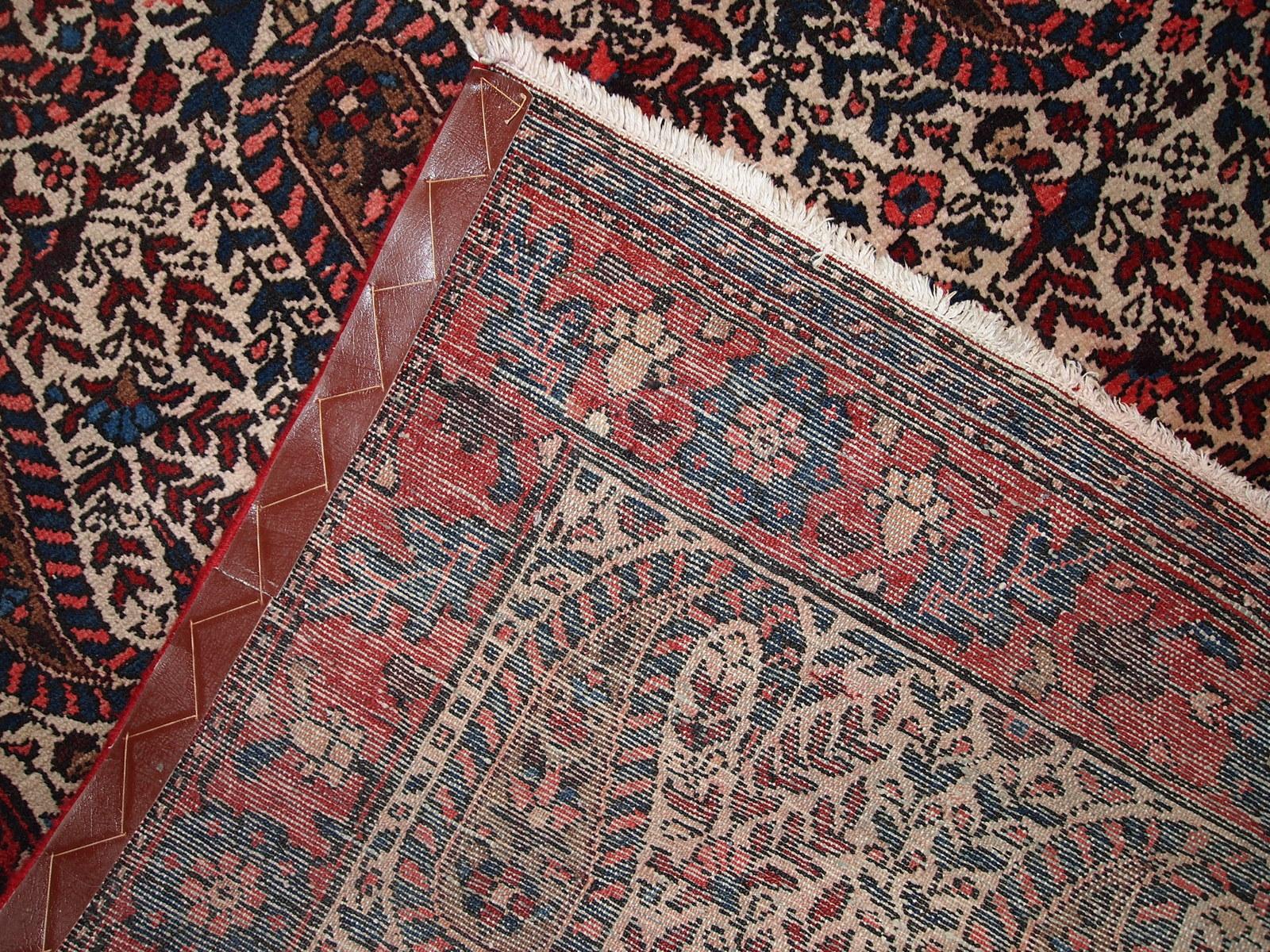 Handgefertigter Vintage-Teppich im Malayer-Stil, 1950er Jahre, 1C314 (Handgeknüpft)