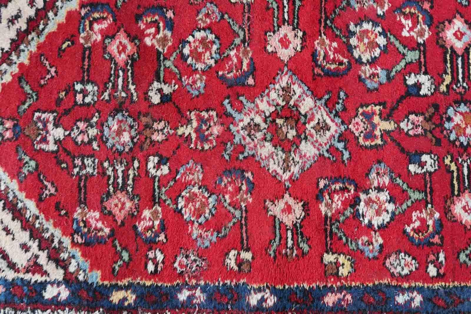 Wool Handmade Vintage Malayer Style Rug, 1970s, 1C891 For Sale