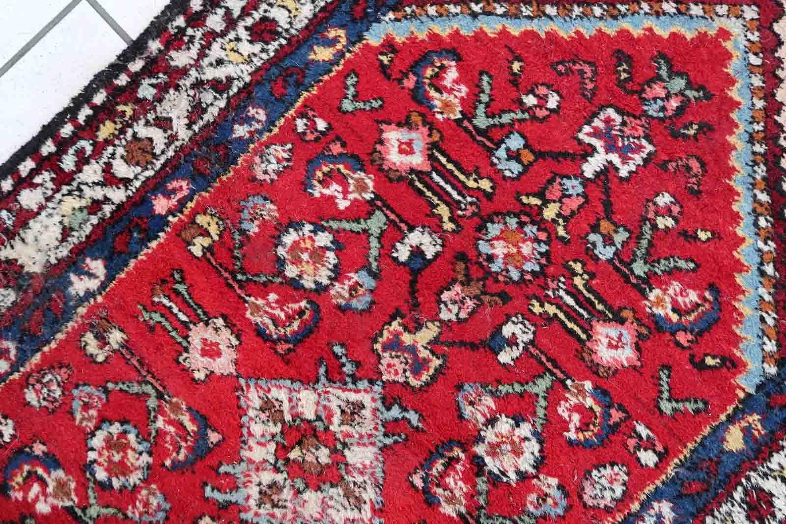 Handmade Vintage Malayer Style Rug, 1970s, 1C891 For Sale 1