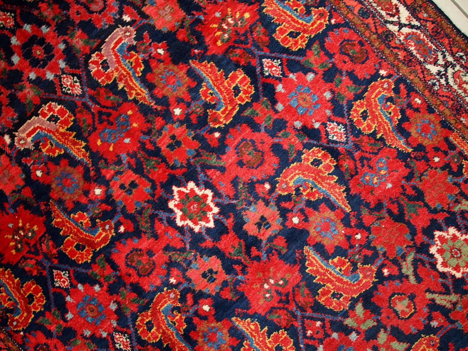 Handmade Vintage Malayer Style Runner, 1920s, 1C323 For Sale 7