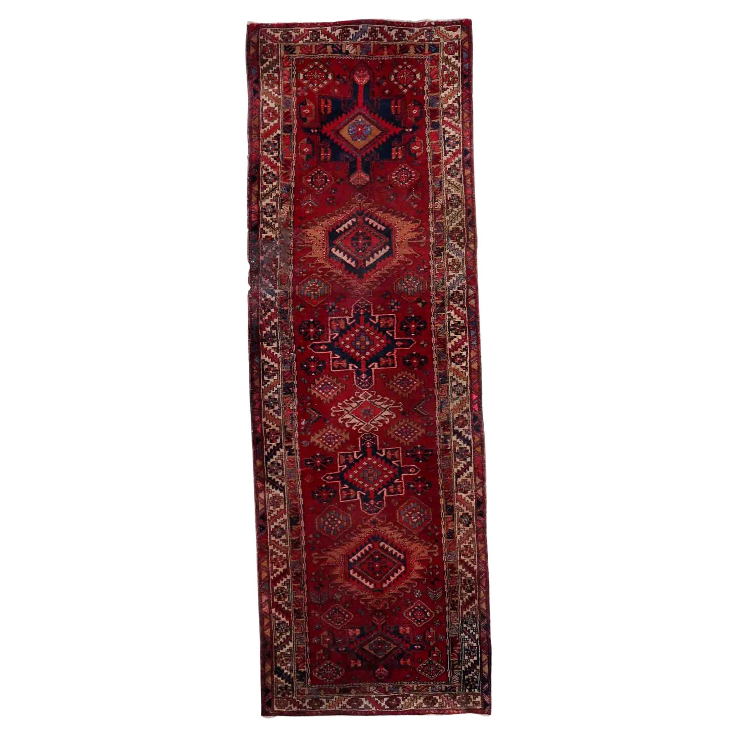 Handmade Vintage Malayer Style Runner, 1930s, 1C860 For Sale