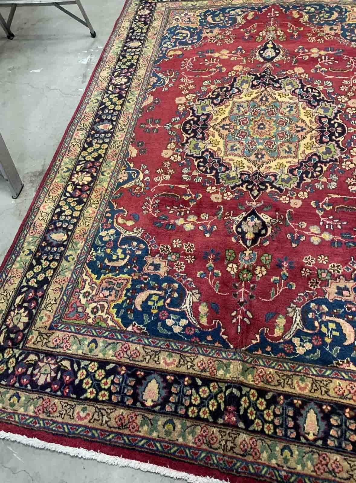 Handgefertigter Vintage-Teppich im Mashad-Stil, 1950er Jahre, 1B910 (Asiatisch) im Angebot
