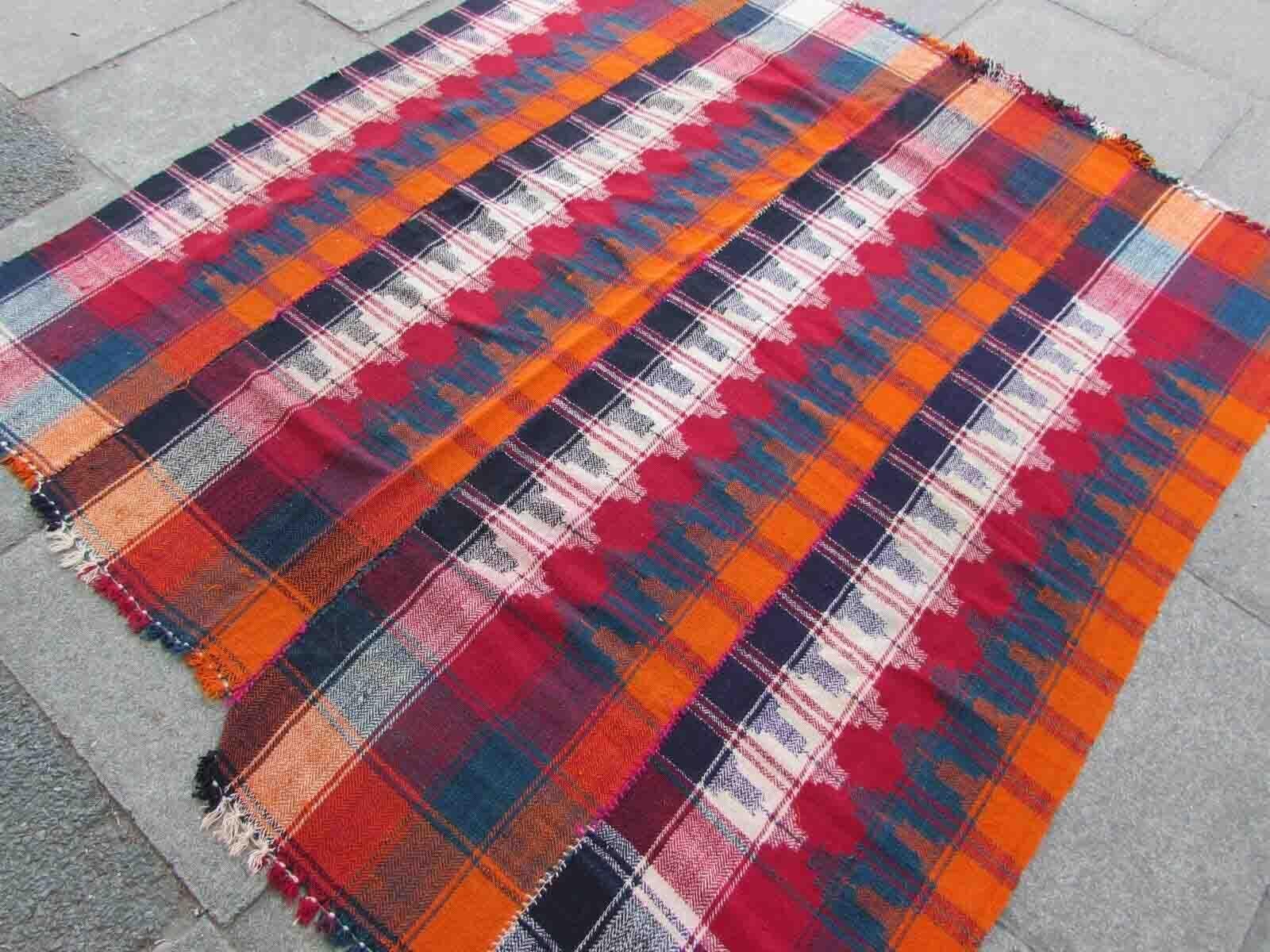 Handmade Vintage Moj Style Kilim, 1960s, 1q01 In Good Condition For Sale In Bordeaux, FR