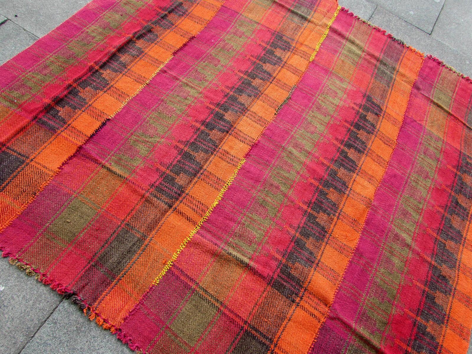 Indian Handmade Vintage Mojj Style Kilim, 1960s, 1Q0307