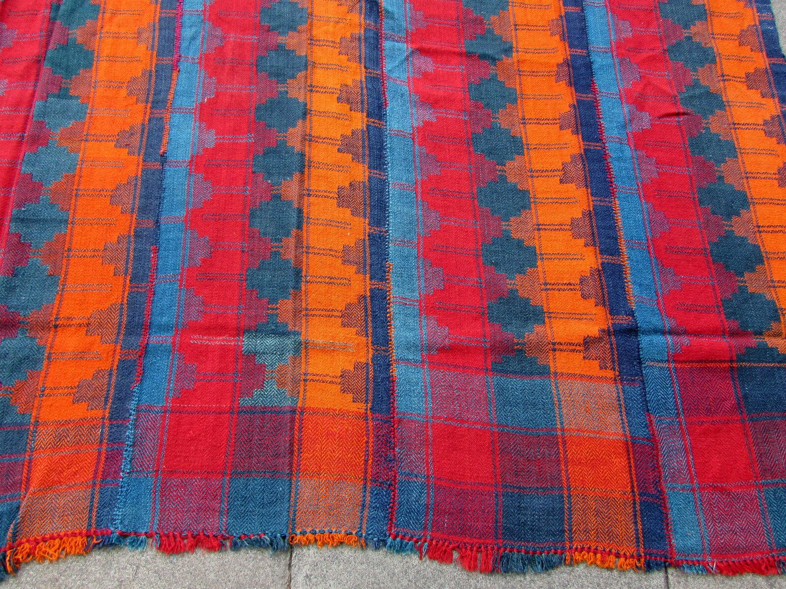 Indian Handmade Vintage Mojj Style Kilim, 1960s, 1Q0312