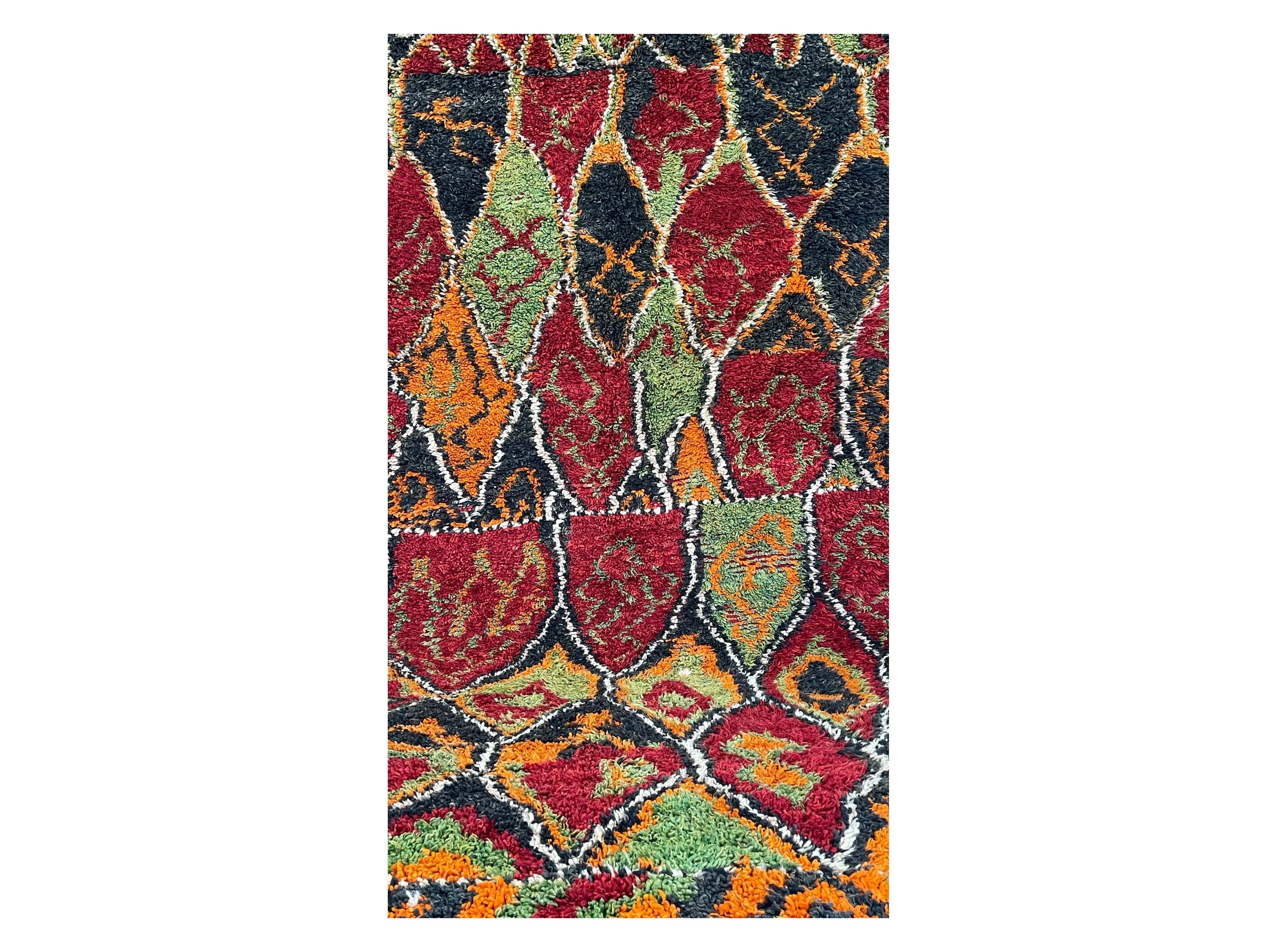 Hand-Woven Handmade Vintage Moroccan Ait Bou Ichaouen Talsint Rug, The Fruit  For Sale