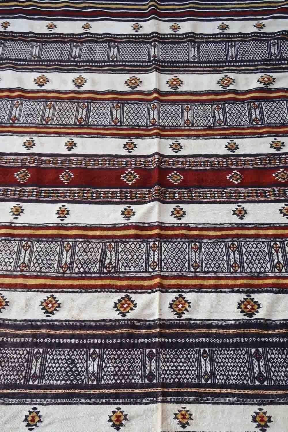 Mid-20th Century Handmade Vintage Moroccan Berber Kilim, 1950s, 1p111 For Sale
