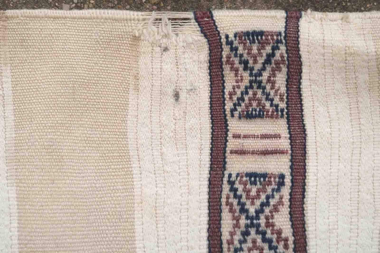 Wool Handmade Vintage Moroccan Berber Kilim, 1950s, 1P113 For Sale