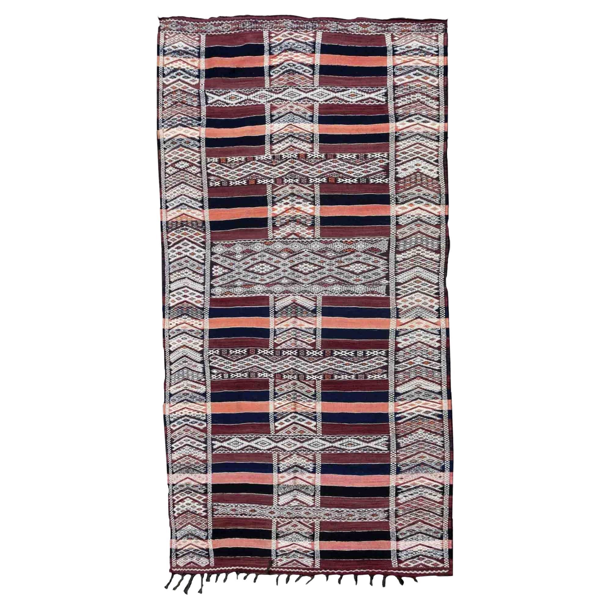 Handmade Vintage Moroccan Berber Kilim, 1950s, 1P124