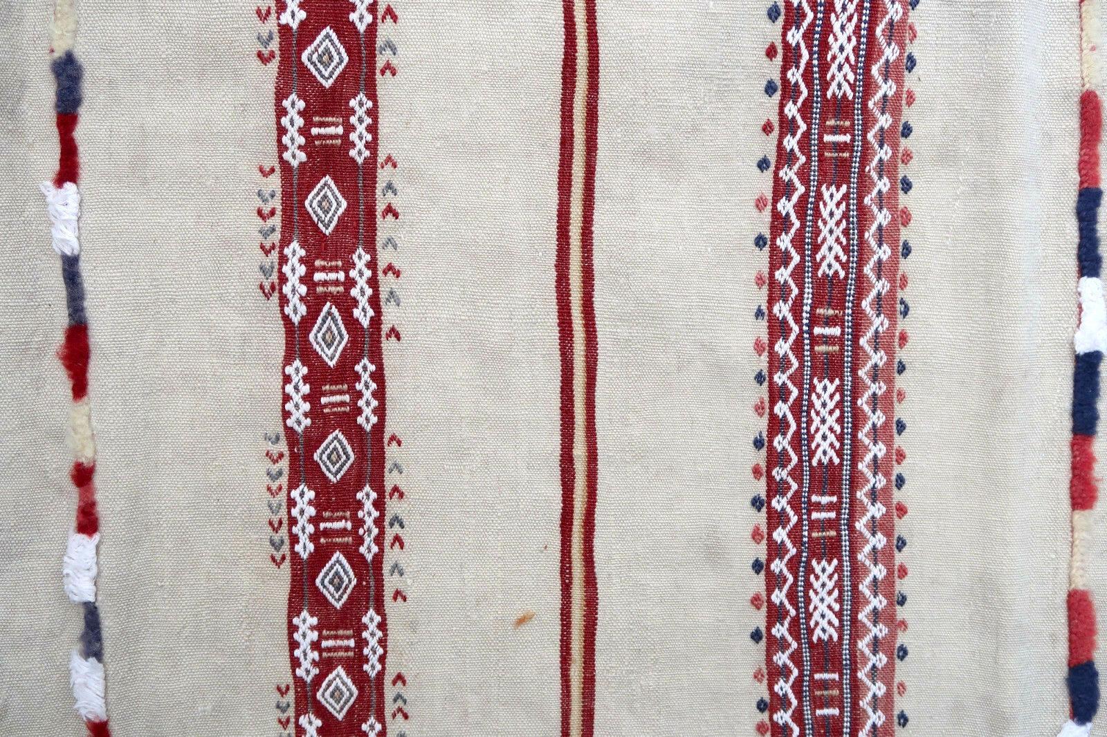 Handmade Vintage Moroccan Berber Kilim, 1950s, 1P79 In Good Condition For Sale In Bordeaux, FR