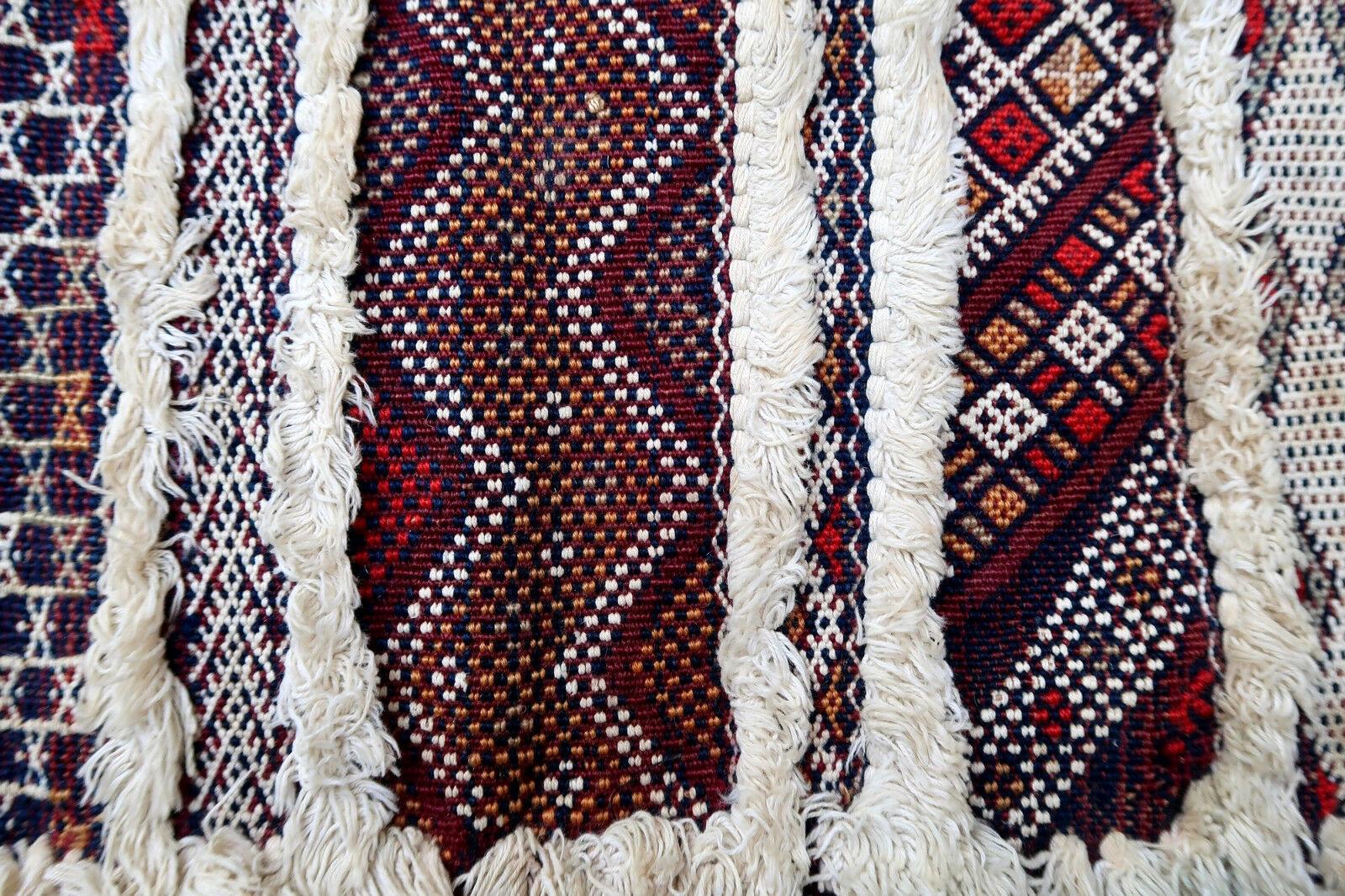 Cojín Kilim Bereber Marroquí Vintage Hecho a Mano, Años 50, 1P38 Anudado a mano
