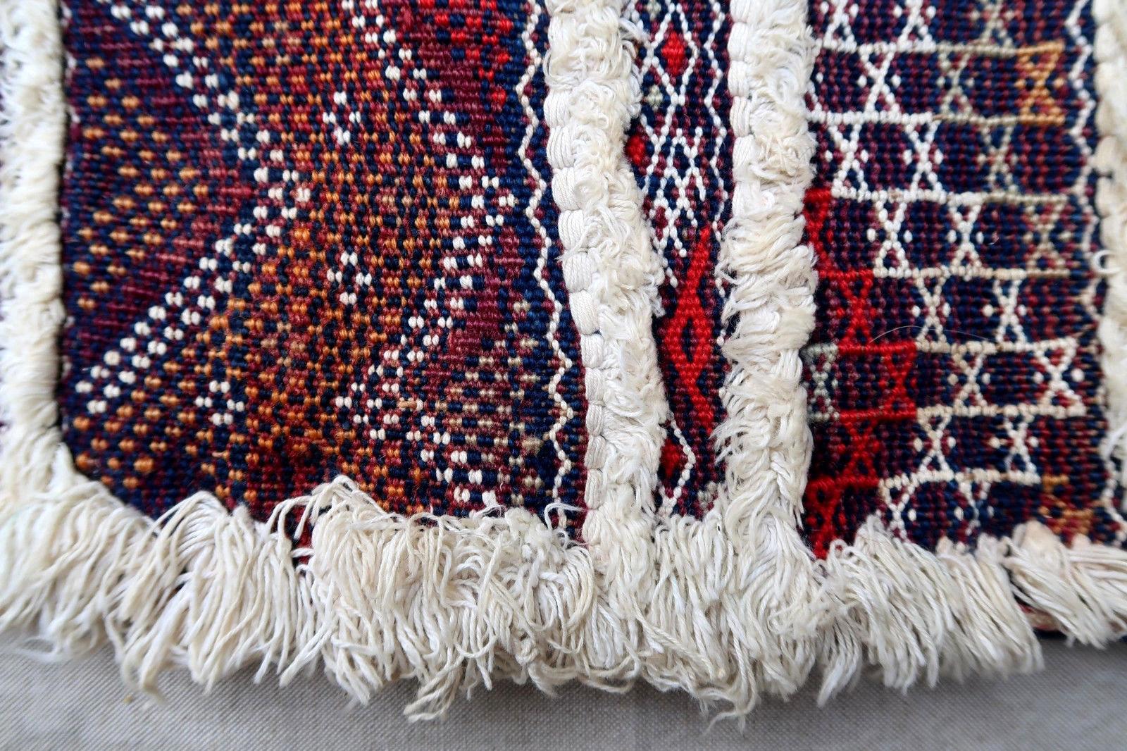 Cojín Kilim Bereber Marroquí Vintage Hecho a Mano, Años 50, 1P38 mediados del siglo XX