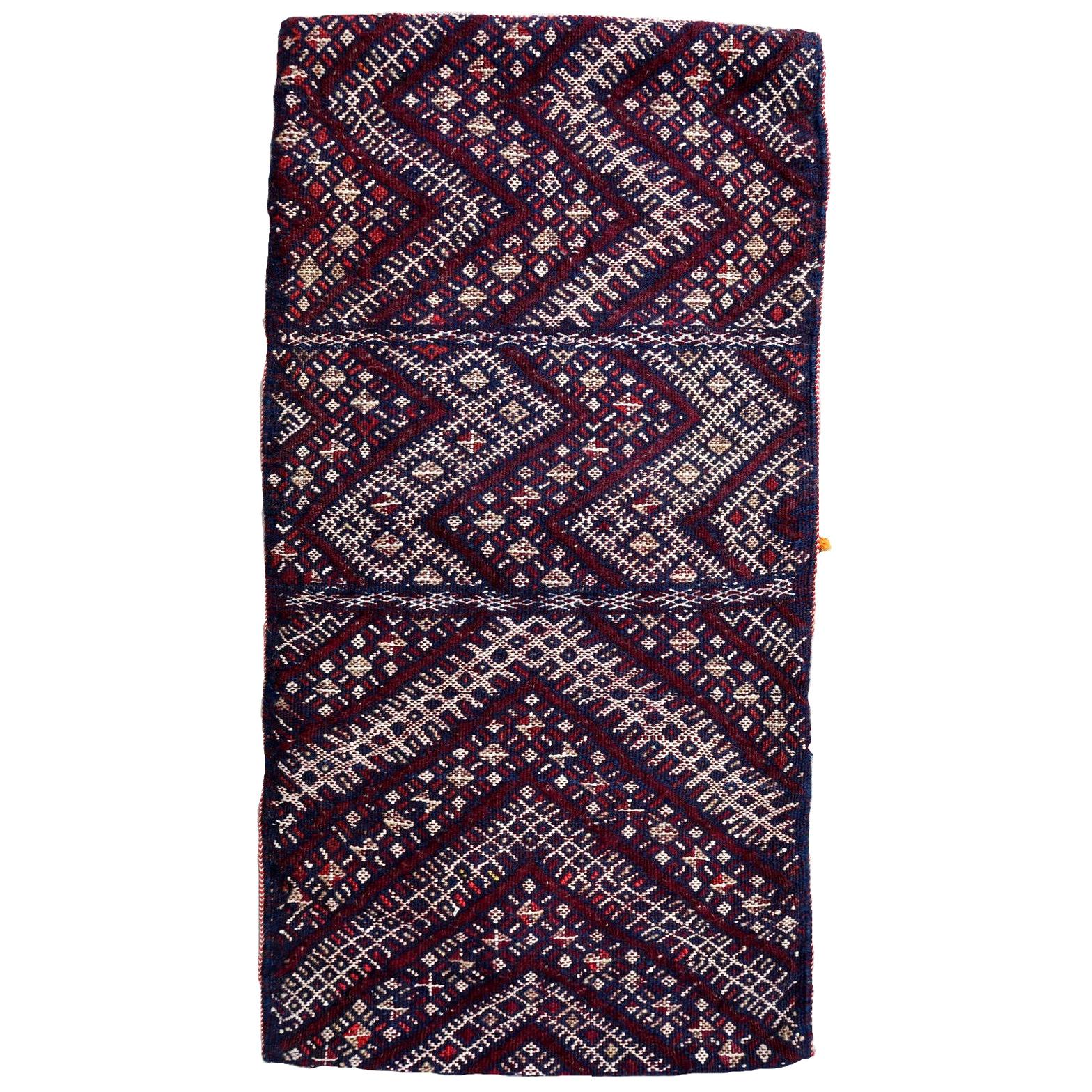 Handmade Vintage Moroccan Berber Kilim Cushion, 1950s, 1P42 For Sale