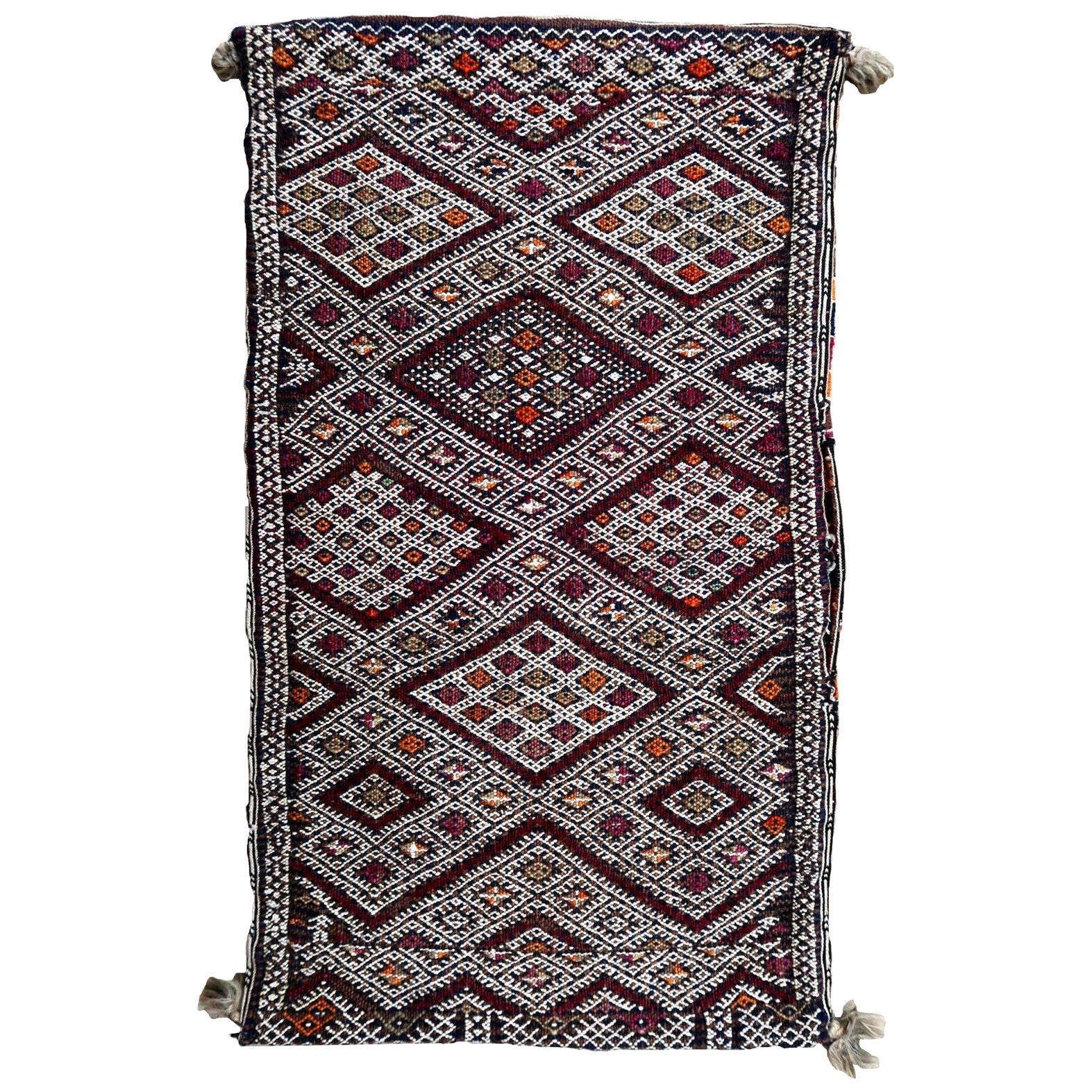 Handmade Vintage Moroccan Berber Kilim Cushion, 1950s, 1P43