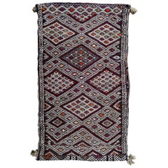 Handgefertigtes marokkanisches Vintage-Kelim-Kissen aus Berber, 1950er Jahre, 1P43
