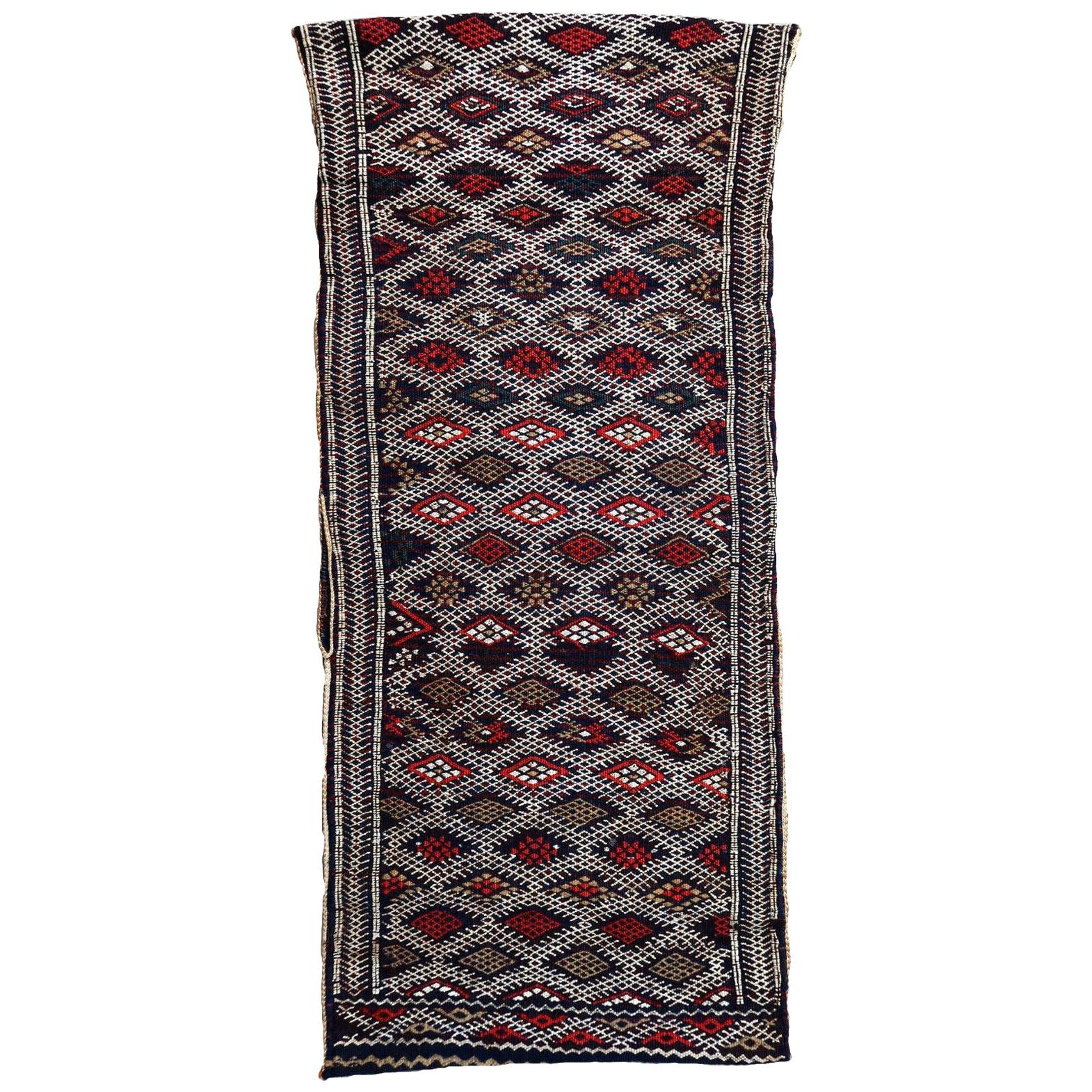 Handmade Vintage Moroccan Berber Kilim Cushion, 1950s, 1P44 For Sale