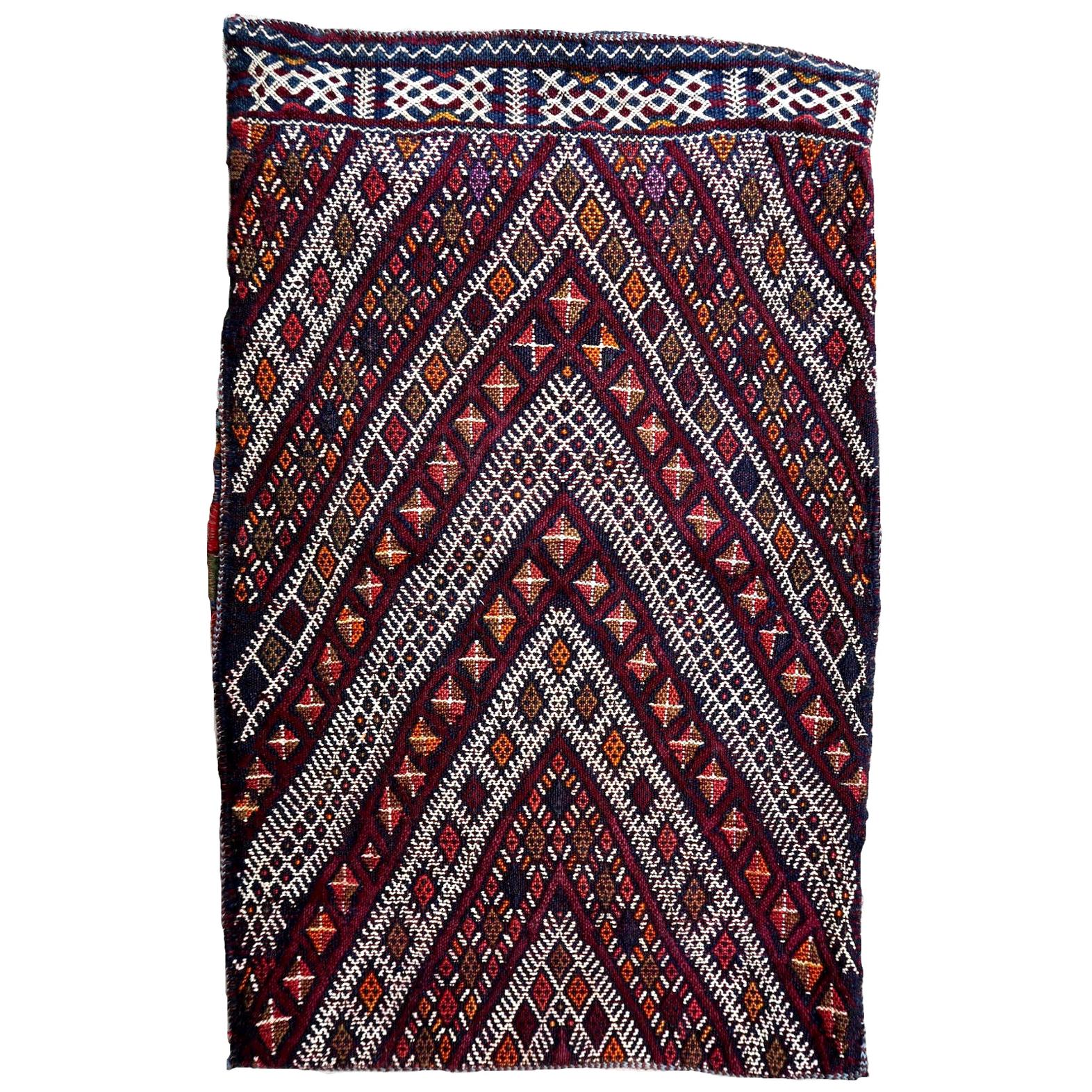 Handmade Vintage Moroccan Berber Kilim Cushion, 1950s, 1P45