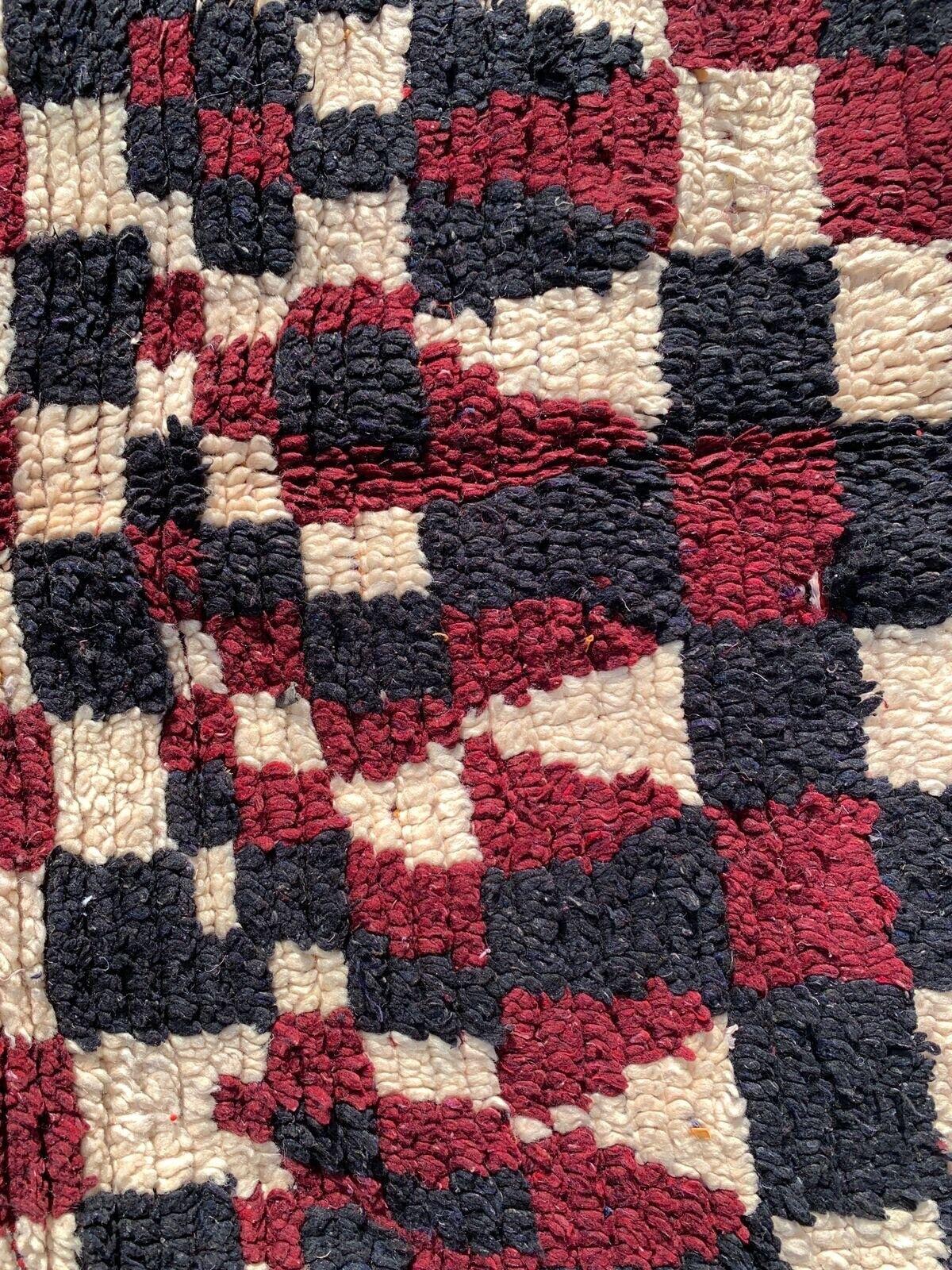Late 20th Century Handmade Vintage Moroccan Berber Red Rug 4.1' x 8.3', 1990s - 1G08 For Sale