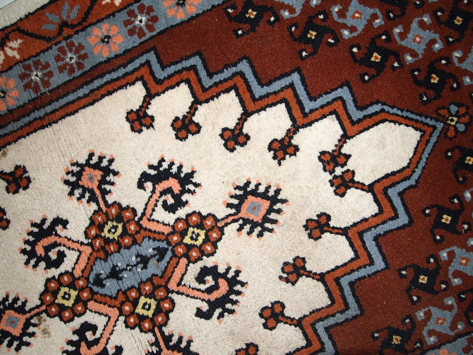 Handgefertigter marokkanischer Berberteppich im Vintage-Stil, 1970er Jahre, 1C629 im Angebot 2