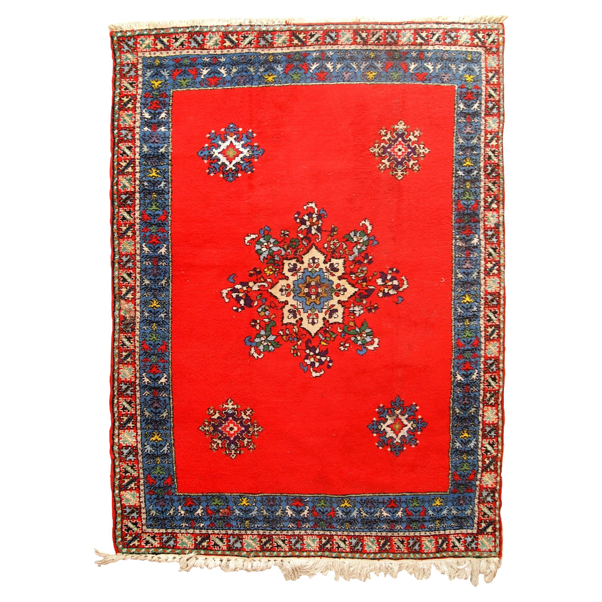 Alfombra bereber marroquí vintage hecha a mano, años 70, 1C657