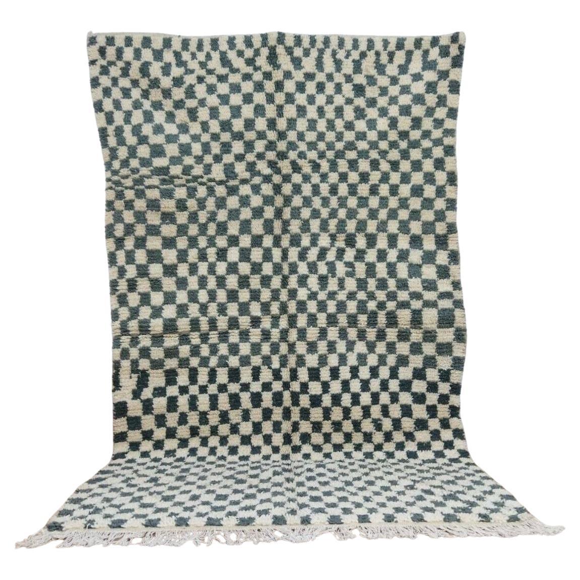 Tappeto berbero marocchino vintage fatto a mano 4,7' x 8,2' anni '80, 1X15