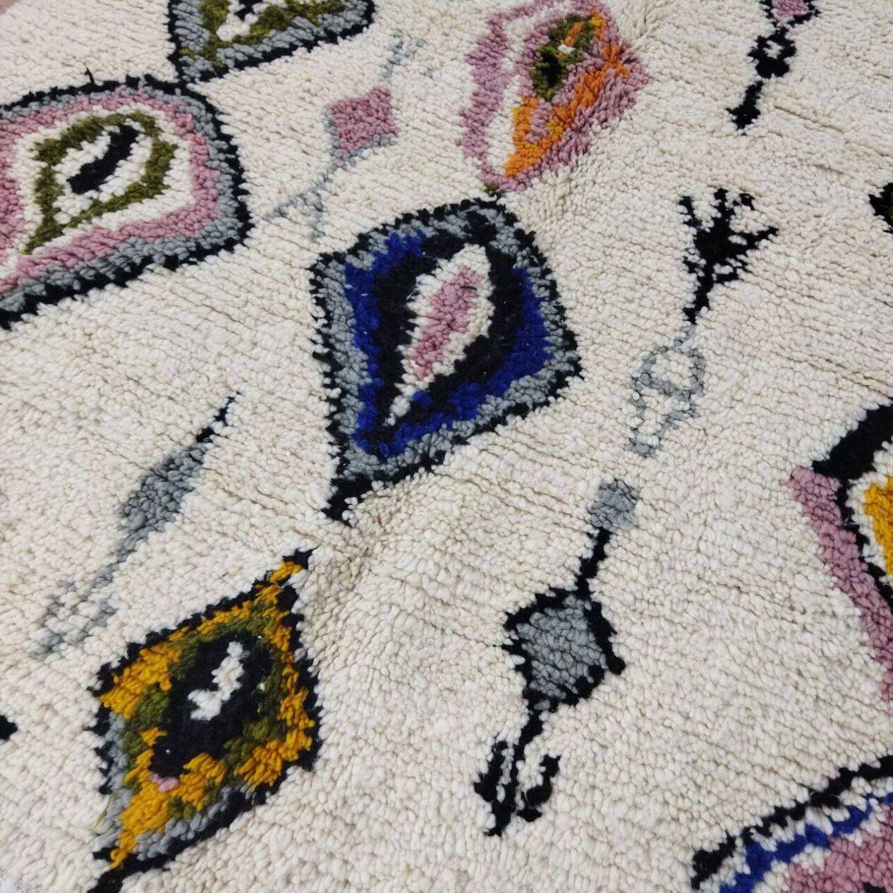 Tapis berbère marocain vintage fait à la main 4,8' x 7,3' 1980, 1X19 Bon état - En vente à Bordeaux, FR