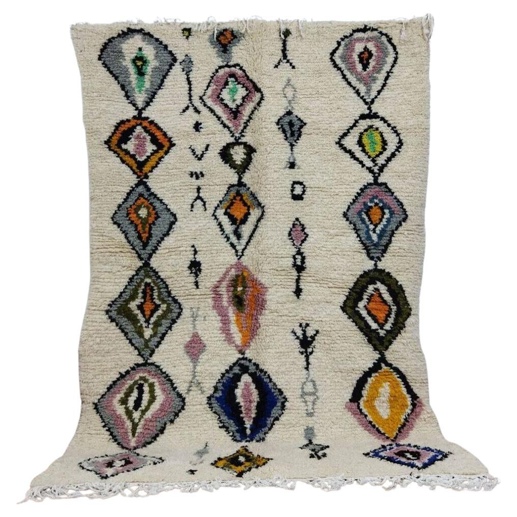 Handmade Vintage Moroccan Berber Rug 4.8' x 7.3' 1980s, 1X19
