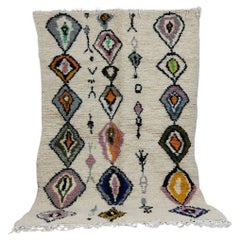 Tapis berbère marocain vintage fait à la main 4,8' x 7,3' 1980, 1X19