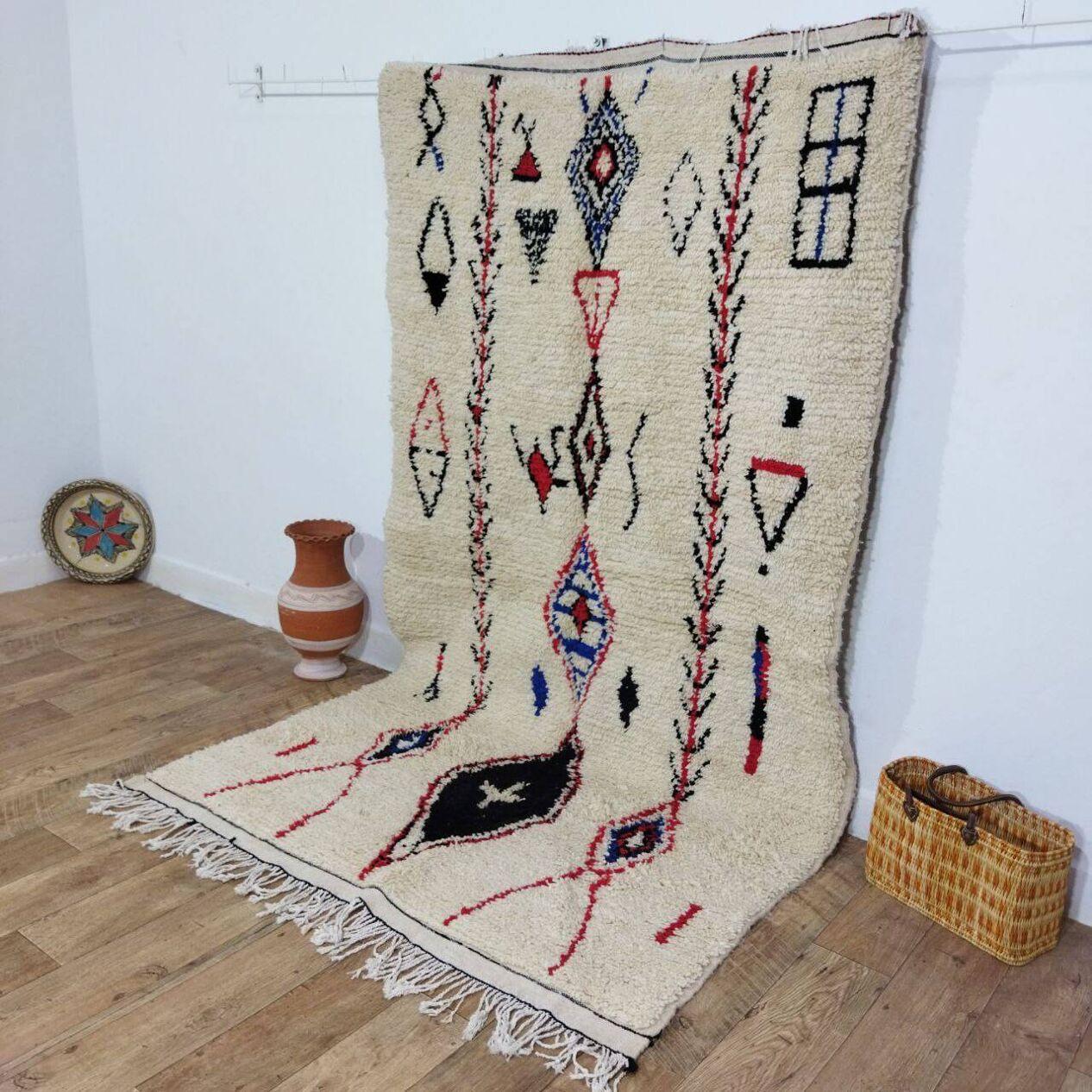 Handgefertigter marokkanischer Berberteppich 4,8' x 8,5', 1980er Jahre, 1X11 (Handgeknüpft) im Angebot