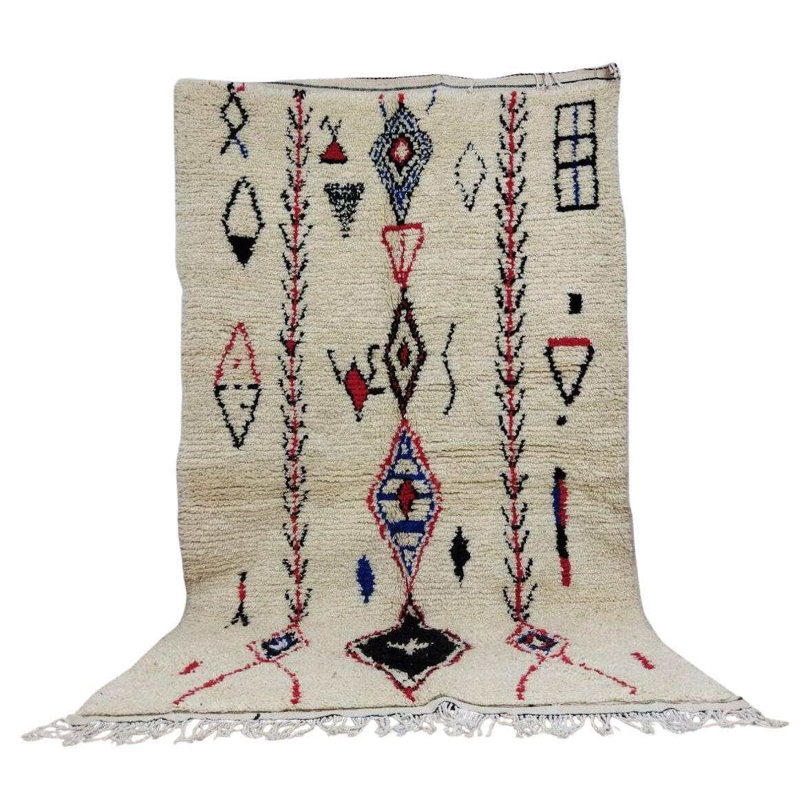 Handmade Vintage Moroccan Berber Rug 4.8' x 8.5', 1980s, 1X11