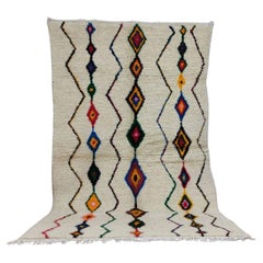 Handmade Vintage Moroccan Berber Rug 4.9' x 7.8' 1980s, 1X18