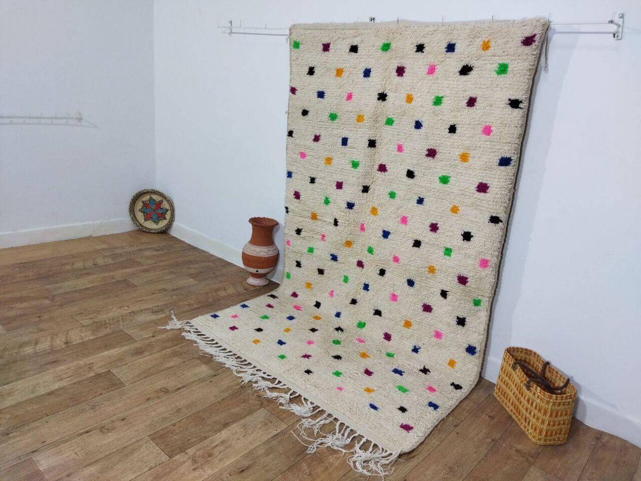Français Tapis berbère marocain vintage fait à la main 4,9' x 8,2' 1980, 1X14 en vente