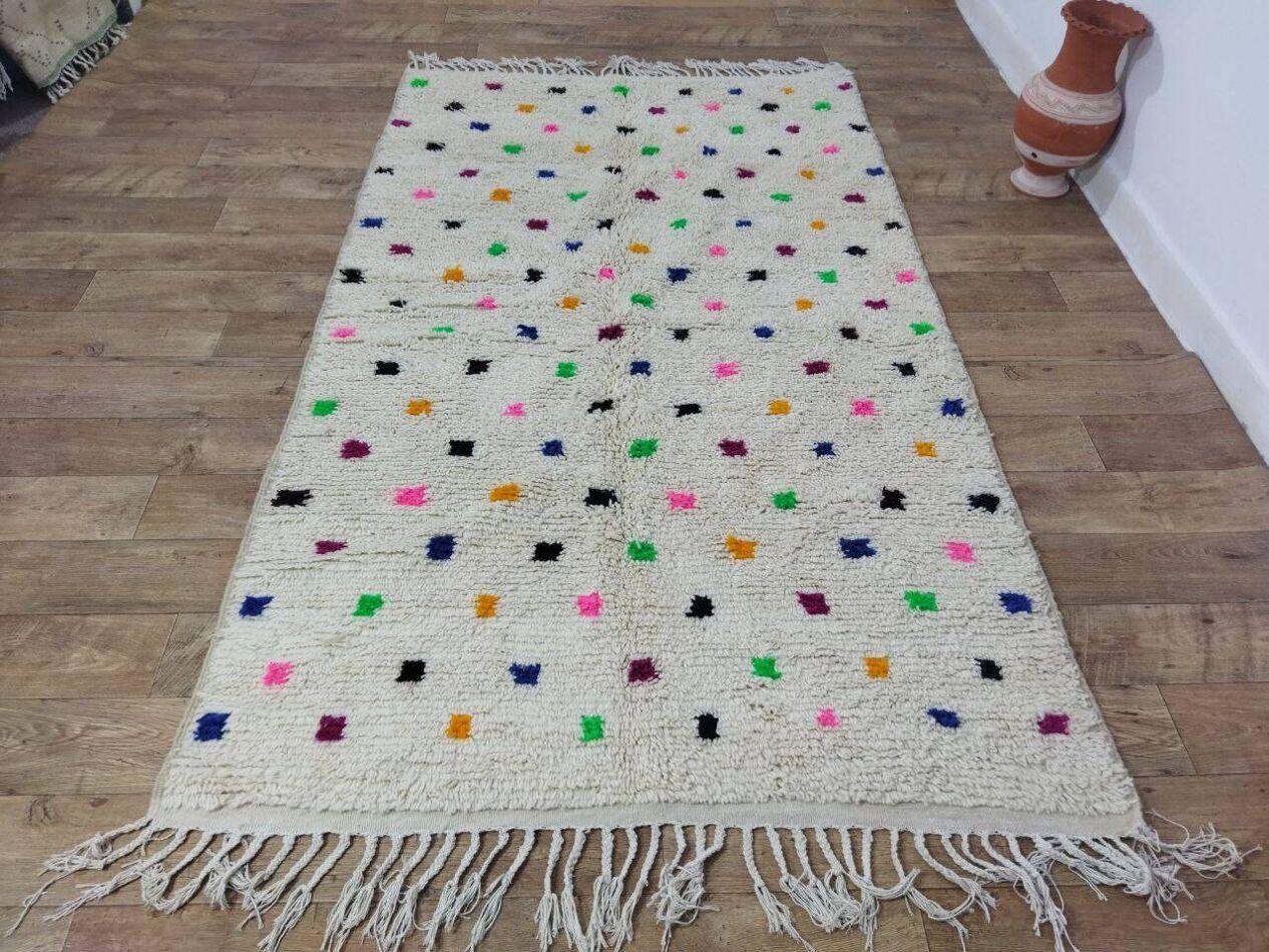 Noué à la main Tapis berbère marocain vintage fait à la main 4,9' x 8,2' 1980, 1X14 en vente