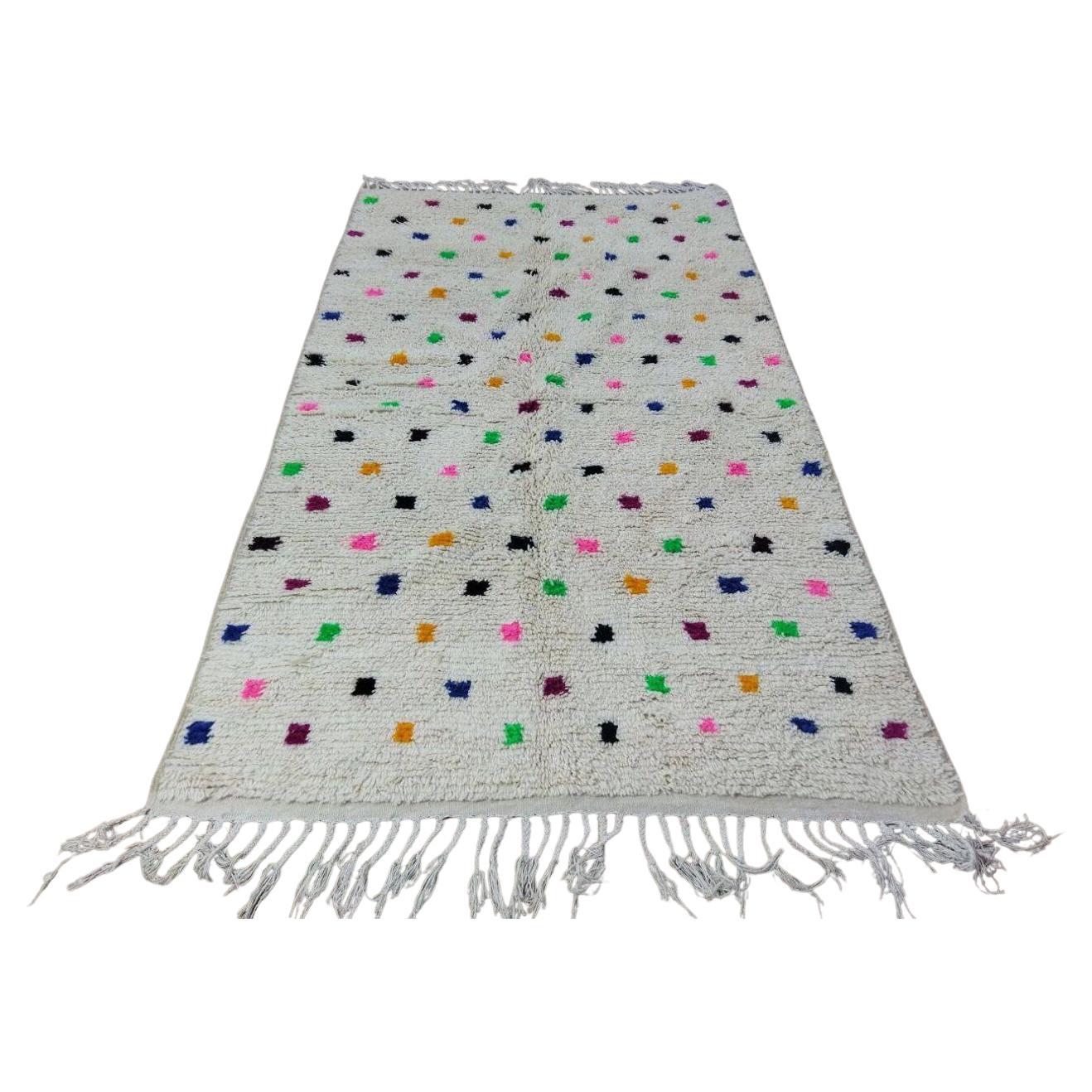 Tapis berbère marocain vintage fait à la main 4,9' x 8,2' 1980, 1X14