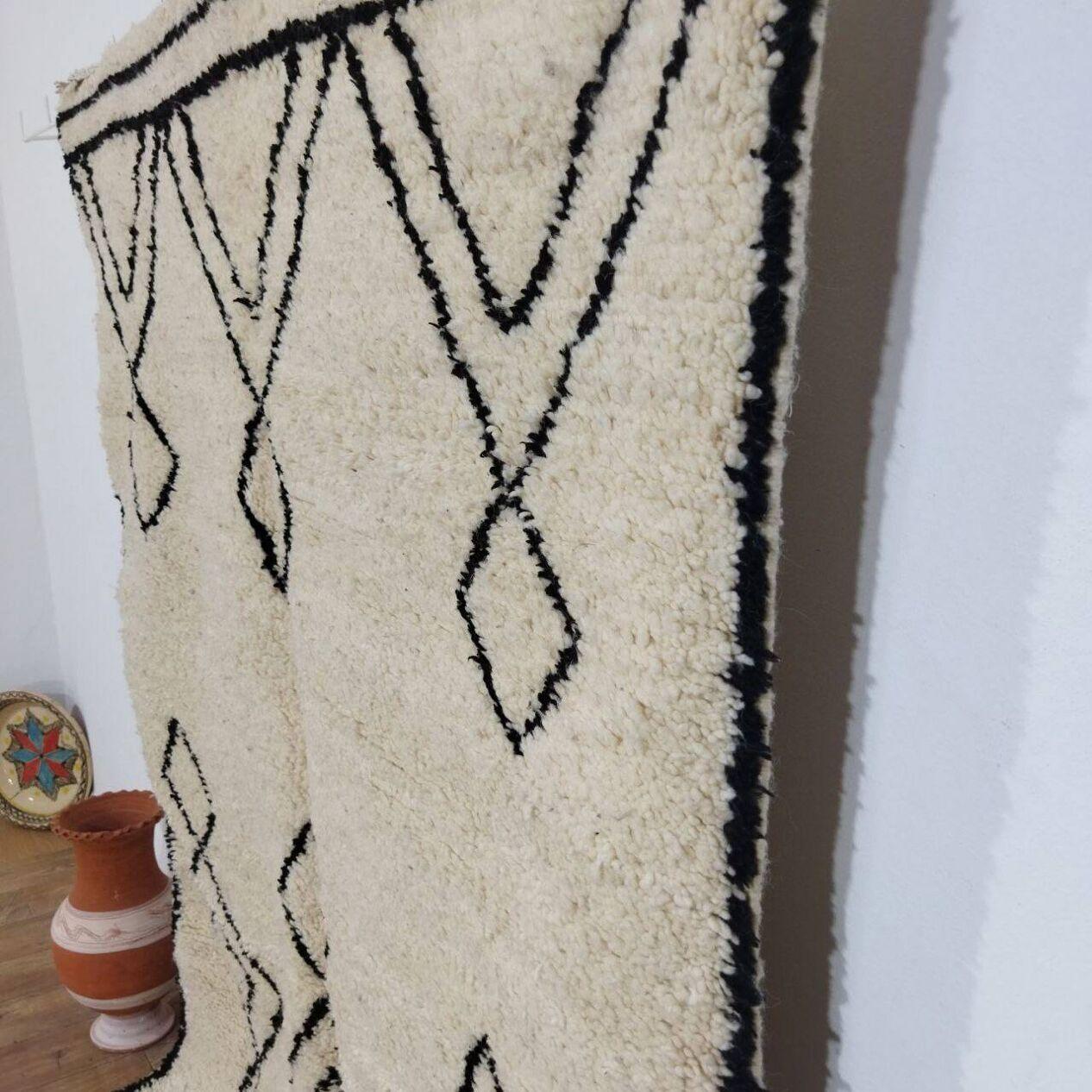 Français Tapis berbère marocain vintage fait à la main 4,9' x 8,2' 1980, 1X17 en vente